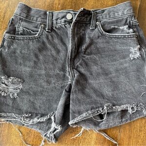 Old Navy Black Jean Shorts Distressed Vintage Style